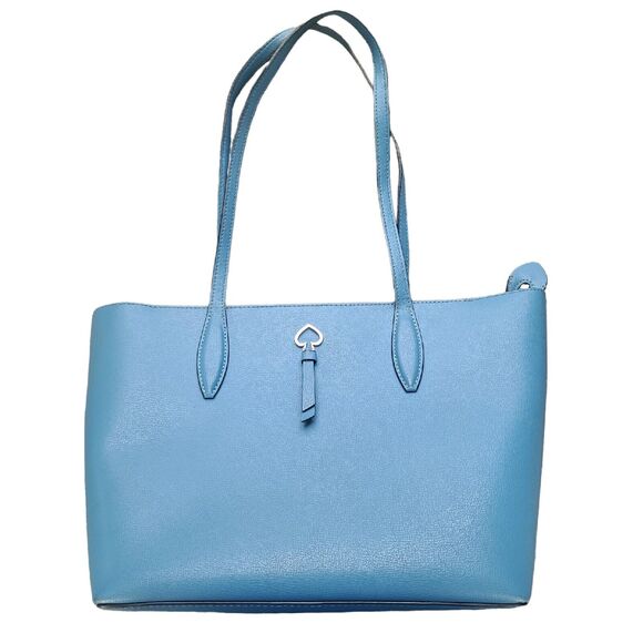 Kate Spade New York Adel Leather Shoulder Tote Handbag Purse Blue Zipper Closure - Picture 2 of 14